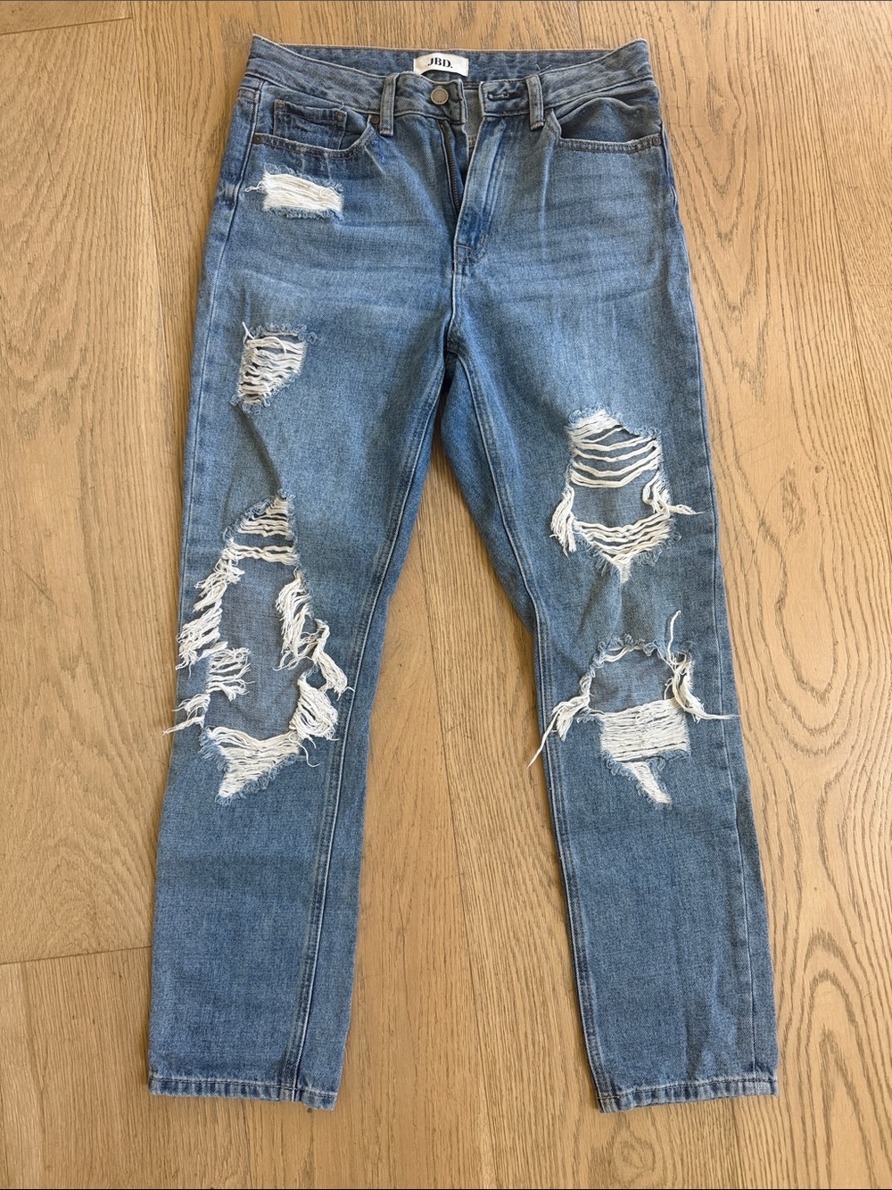 JBD. Women's Distressed Light Blue Ripped Jeans